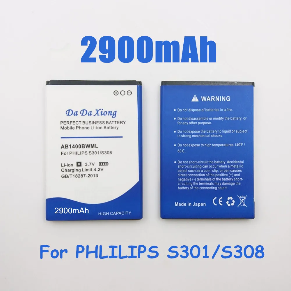 Аккумулятор AB1400BWML на 2900 мА · ч для PHILIPS S301 S308 CTS308 | Мобильные телефоны и аксессуары