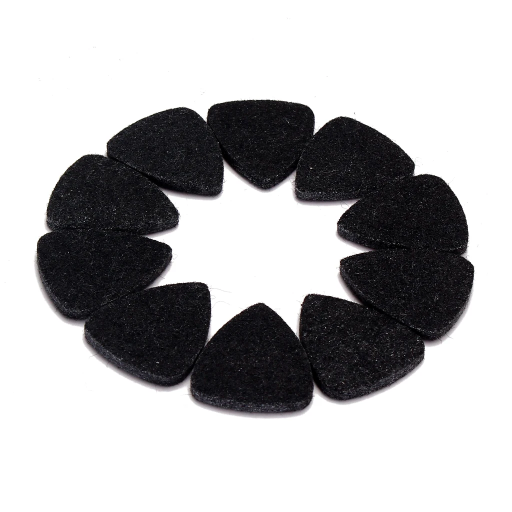 2x 10pcs Wool Felt Picks Ukulele Guitar Parts 3MM Mandolin Plectrums Pick Black