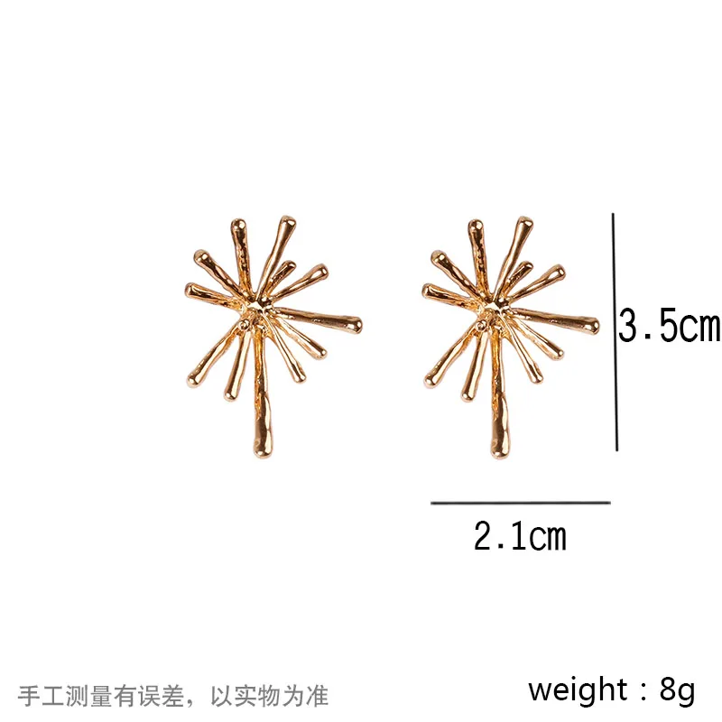 Япония и Южная Корея новые индивидуальные фейерверки неправильные серьги для ногтей Женские Модные металлические серьги простые маленькие толпы холодного ветра