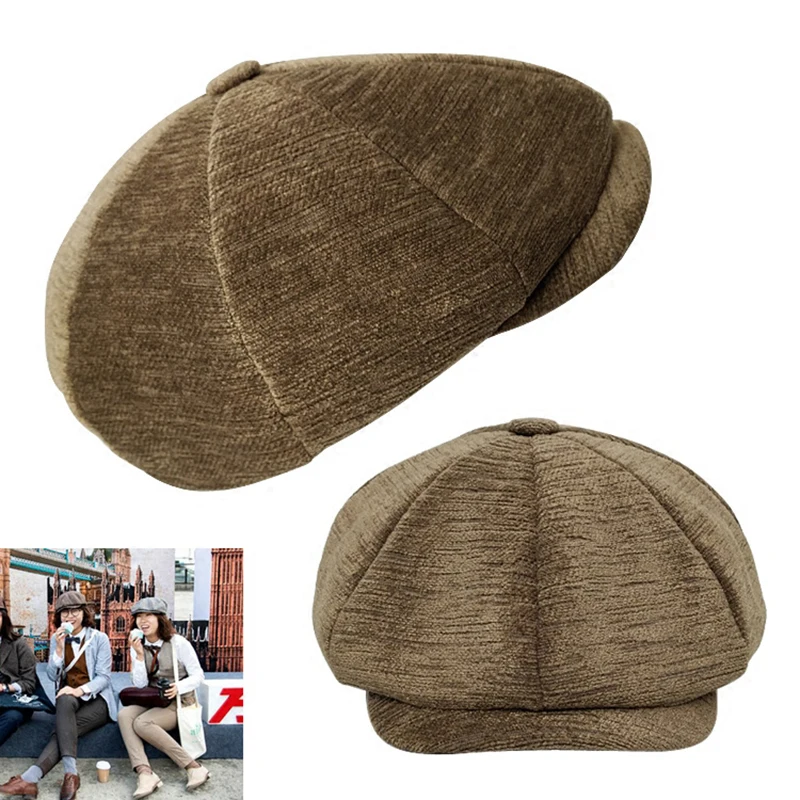 

2019 new Casquette brown men's newsboy hats couples berets ladies retro British literary octagonal cap BLM44