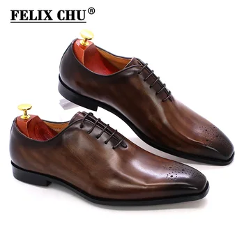 

Classic Whole Cut Mens Oxford Dress Shoes Genuine Leather Calfskin Men's Shoes Handmade Lace Up Formal Wedding Shoes for Men