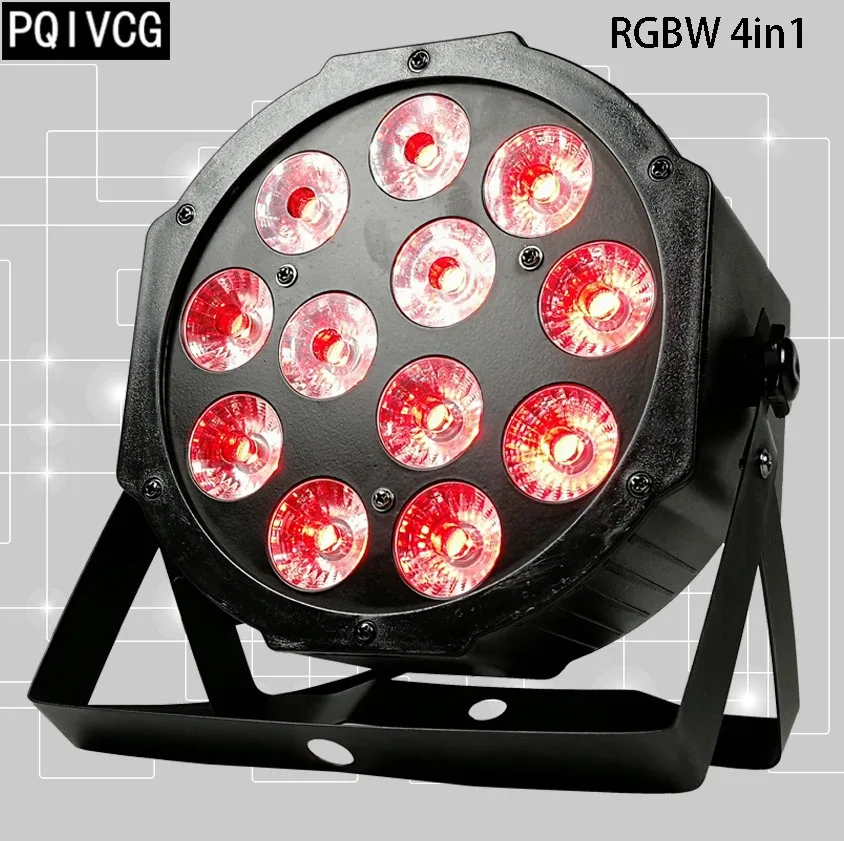 RGBW 4in1 12x12 Вт led Par огни RGBW/RGBWA UV 4в1/6в1 плоский par led dmx512 Дискотека освещение Профессиональный Сценический dj оборудование - Цвет: RGBW 4in1