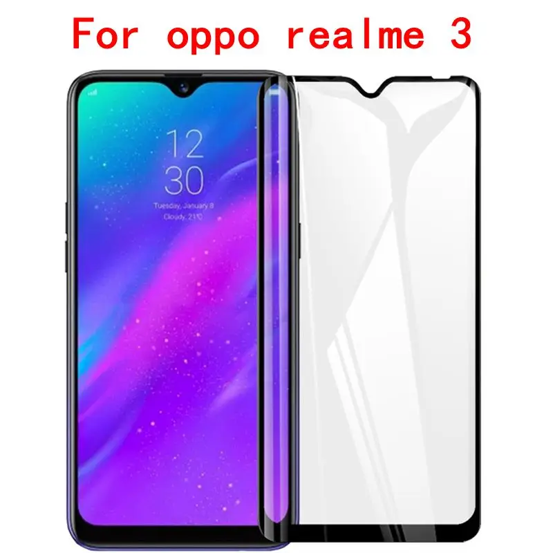 Полный Клей полное покрытие из закаленного стекла для Oppo A1K realme 3 Защитная пленка для экрана Oppo realme C1 C2 стекло