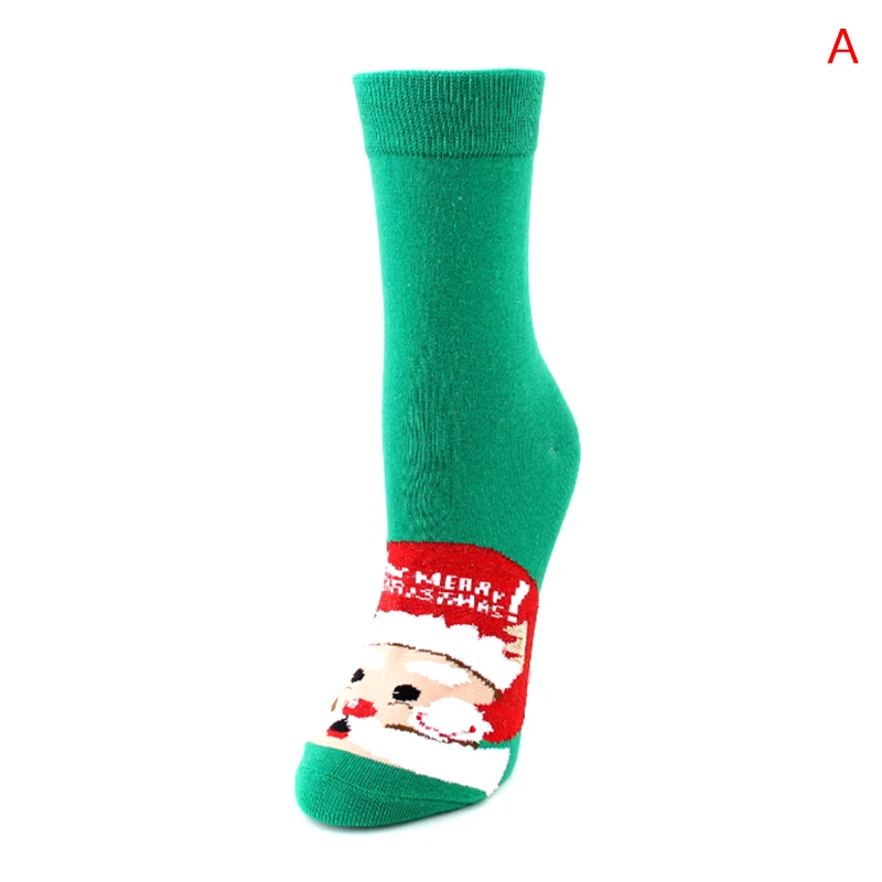 1 пара, хлопковые носки на осень и зиму, год, Санта Клаус, Рождество, подарок с изображением снежного лося, длинные носки для мужчин и женщин