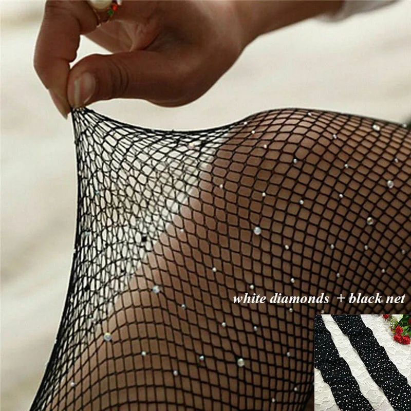 6 Сексуальные стразы, сетчатые ажурные колготки, женские блестящие колготки, тонкие колготки, чулки-сетка вечерние Клубные Чулочные изделия, блестящие носки - Цвет: 6