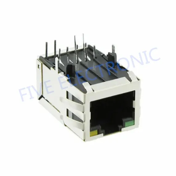 

5pcs/lot J1011F21 1 Port RJ45 Magjack Connector Through Hole 10/100 Base-TX, AutoMDIX J1011F21PNL