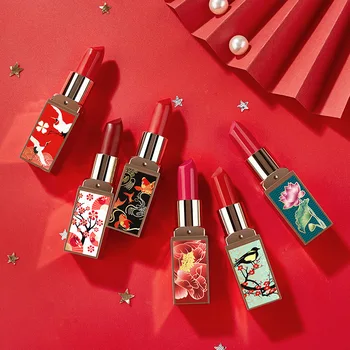 

Hot Selling Palace Lipstick Chinese-style Set Extended Moisturization Waterproof Long Lasting Non-Marking Matte Antique Style 6-