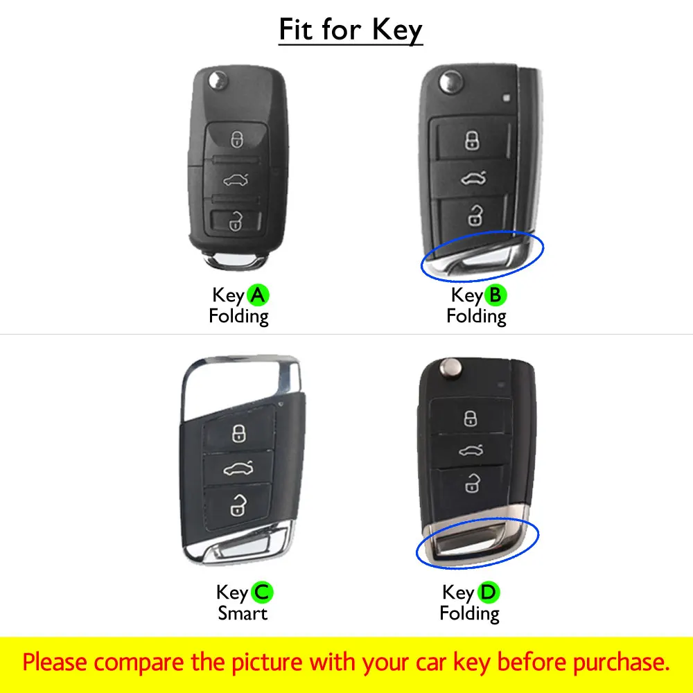 Чехол для ключа из углеродного волокна VW чехол Volkswagen Polo Golf 4 5 6 7 T5 Passat B6 B5 Skoda Octavia A5