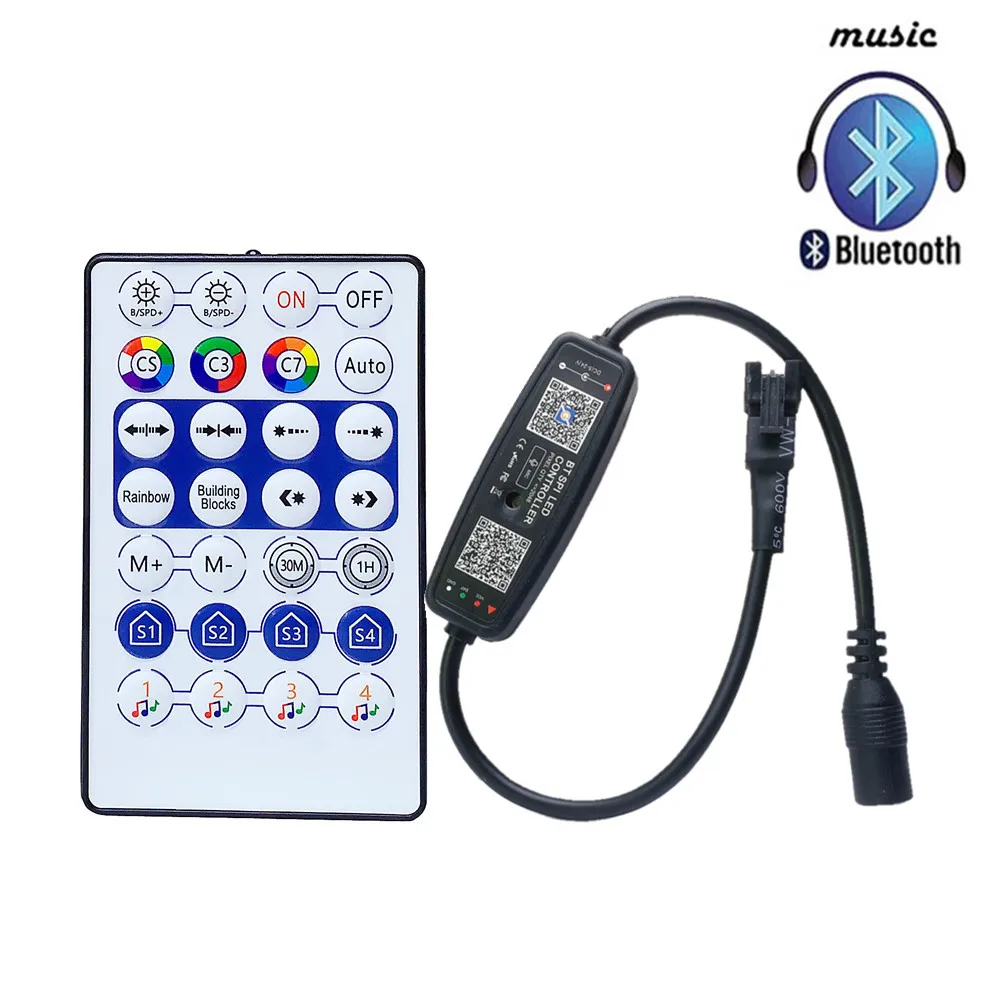 DC5V-24V Bluetooth Music RGB Led Controller APP Remote For WS2812B WS2811 Light 