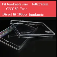 Souvenir box- 10pcs/lot Direct fit paper money currency bill box plastic Banknote case glass container 1