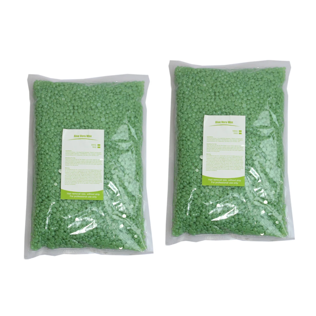 2 Bag 1000g Hard Bean Wax Depilation Bikini Depilatory Without Band Granule Depilation Hair Removal Cream