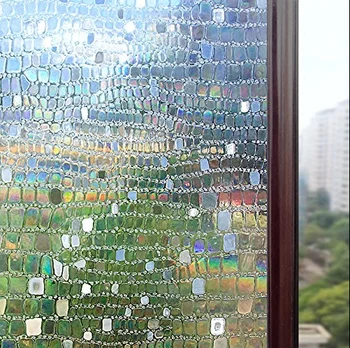 

Window Film PVC Custom Size Static Cling No Glue Thermal-Insulation Privacy Protection Translucence Stone Shape 40cmx60cm