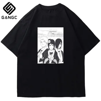 

Harajuku Naruto Men's tshirt Unisex Cool Japanese Anime Uchiha Itachi Printed Short Sleeve Streetwear t shirt Men Casual T-shirt