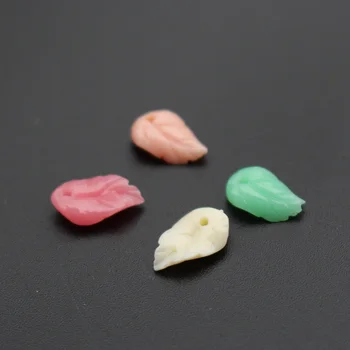 

20Pcs 7mm*11mm*3.5mm Carved Artificial Coral leaf Small leaf 4Colors for Jewelry making