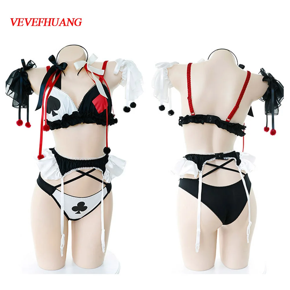 VEVEFHUANG Kосплей магический клоун микро бикини Lenceria сексуальный Kawaii покер интимный