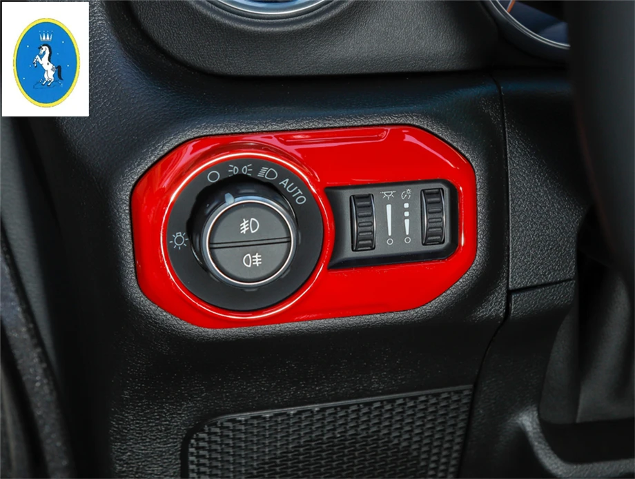 Yimaautotrims авто аксессуары фары переключатель лампы Кнопка рамка Крышка отделка 1 шт. ABS подходит для Jeep Wrangler JL