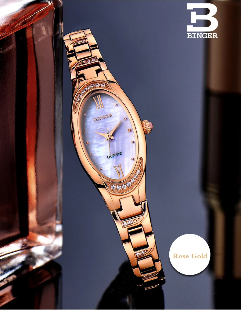 Женские часы Бингер модные тонкие кварцевые часы с бриллиантами элегантные нарядные часы женские часы Montre Femme B-3022L