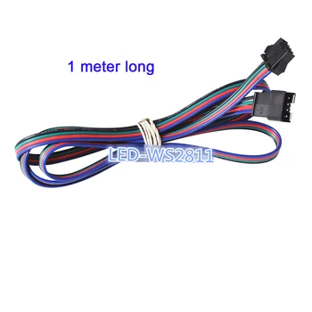 

5pcs 1m 4pin JST extention cable wire, one end with male connector,other end with female connector for led strip light