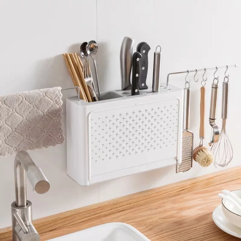 Kitchen Accessories Multifunction Home Draining Rack For Cutlery Tableware Plastic Chopstick Knife Spoon Fork Storage Holder