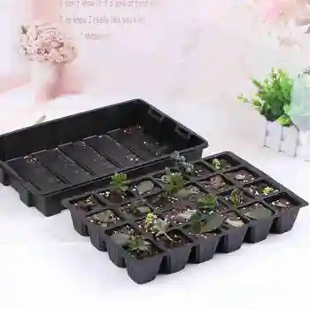 

3pcs/set 24 Holes Seedling Trays Plastic Black Vegetable Flower Seedss Nursery Pot Planter Grow Propagation Germination Flat Box