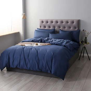 

BEIYAYAN 4Pcs/set Solid Color Bed Linen Set Pure Cotton Double 5 Size A/B Double-sided pattern Bed Quilts Bed Cover Pillowcase