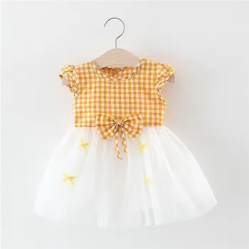 

Baby Dresses Girl 2020 New Summer Toddler Kids Sleeveless Plaid Voile Dress Clothes Children Girls Princess Party Dresses