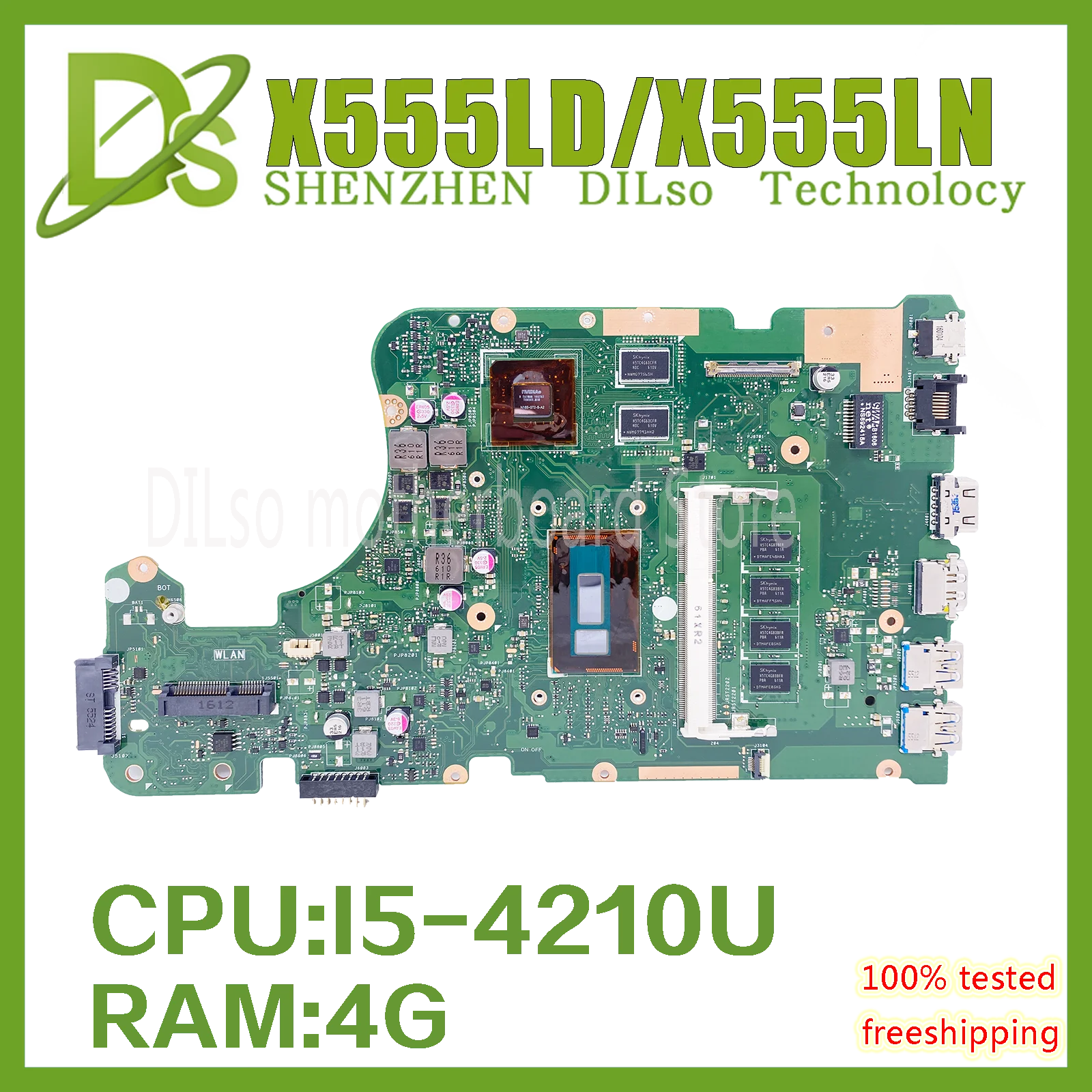 100% оригинальная материнская плата X555LD подходит для Asus X555LN X555LB X555LJ X555LF ноутбука с 4