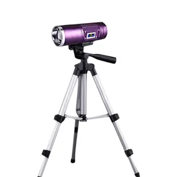 

BRELONG LED Multi-function Dual Light Source Zoom Fishing Flashlight Blu-ray White Light Outdoor Fishing Gold / Purp