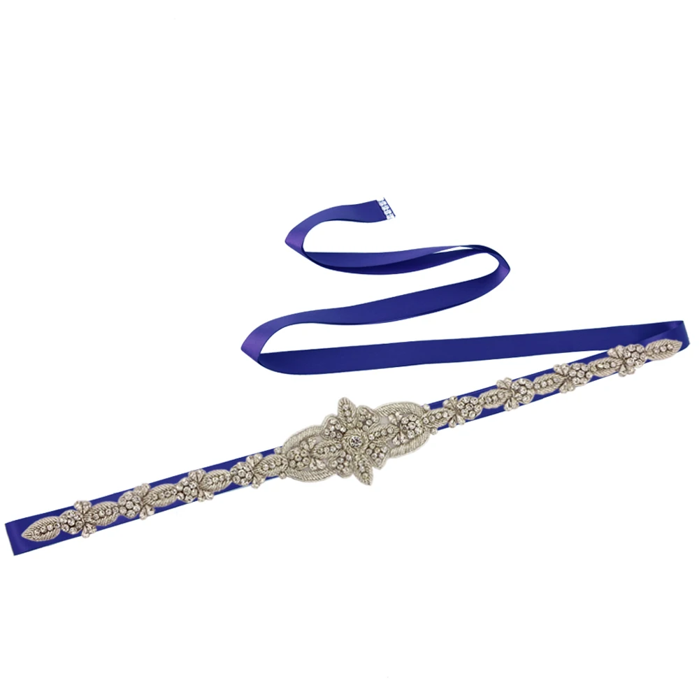 royal blue TRiXY S374 с украшением в виде кристаллов Стразы Свадебные ремни реальное изображение удивительный с украшением в виде кристаллов Бисер свадебные пояса свадебное платье аксессуары - Цвет: royal blue