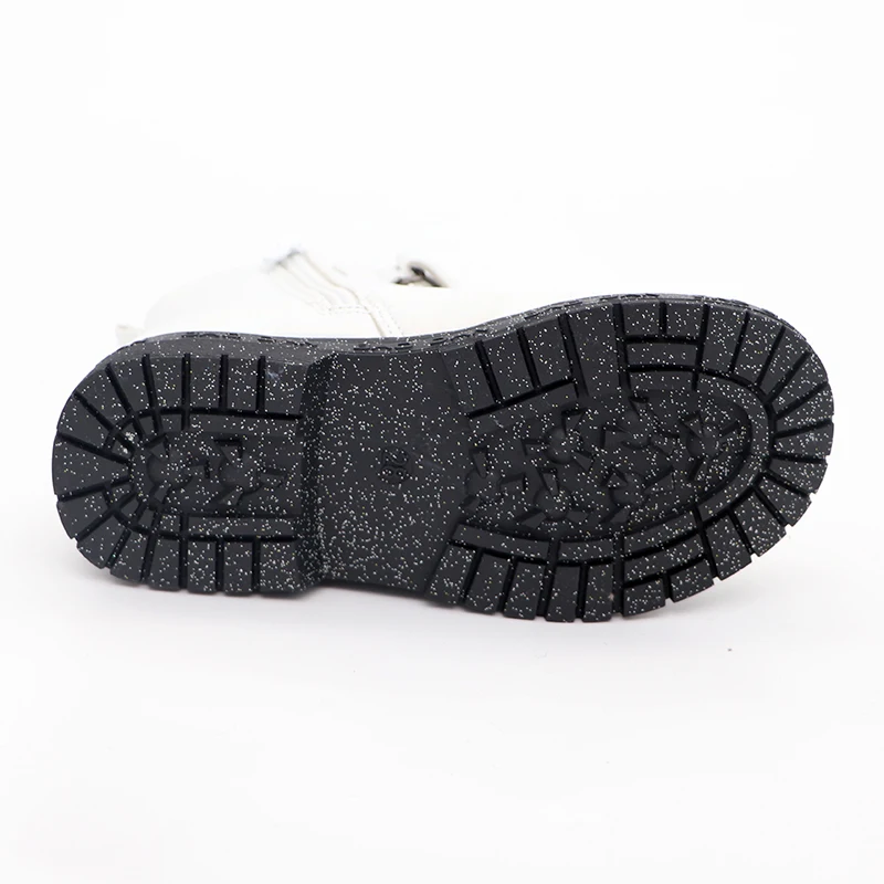 2020 Spring New Children White Boots PU Leather Litchi pattern Girls Boys Boots Zip Side Fashion Rubber Kids Martin Boots27-32