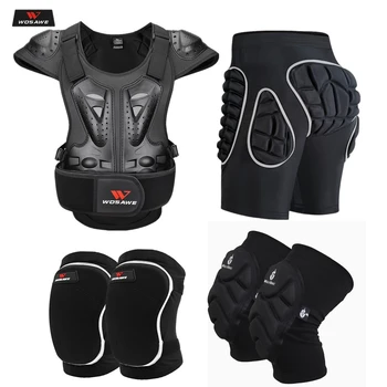 

WOSAWE Adult Motorcycle Armor Vest chest back shoulder Protection Hip Knee Protector kneePads Sports Protector Protective Gears