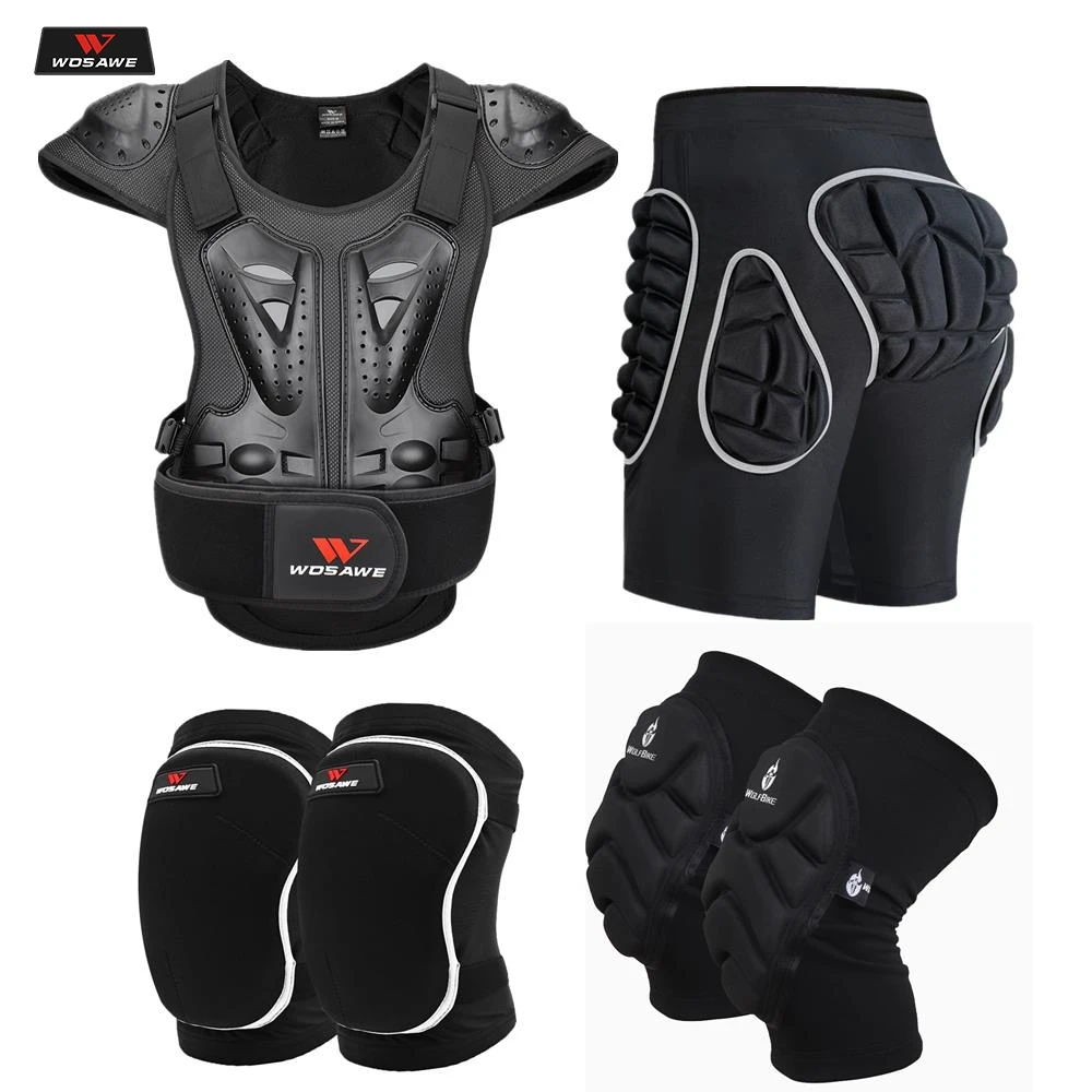 WOSAWE gilet blindé pour moto pour adulte, Protection de poitrine, dos, épaules, hanches, genouillères, genouillères pour sport, engrenages | AliExpress