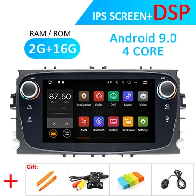 Wondefoo Android 9,0 DSP ips радио gps для FORD FOCUS Mondeo 9 S-MAX C-MAX Galaxy Kuga Навигация стерео рекордер без DVD плеера - Цвет: 2G 16G DSP-B