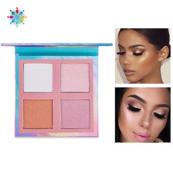

SHOPANTS 4 Colors Highlighters Palette High Pigment Shimmering Powder Professional Highlighter Face Makeup Cosmetics