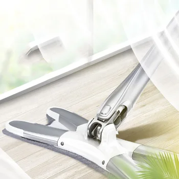 

Microfiber Floor Mop Champagne Exquesite White Wedding Free hand washing Manual Extrusion Household Cleaning Tools Party 1Set