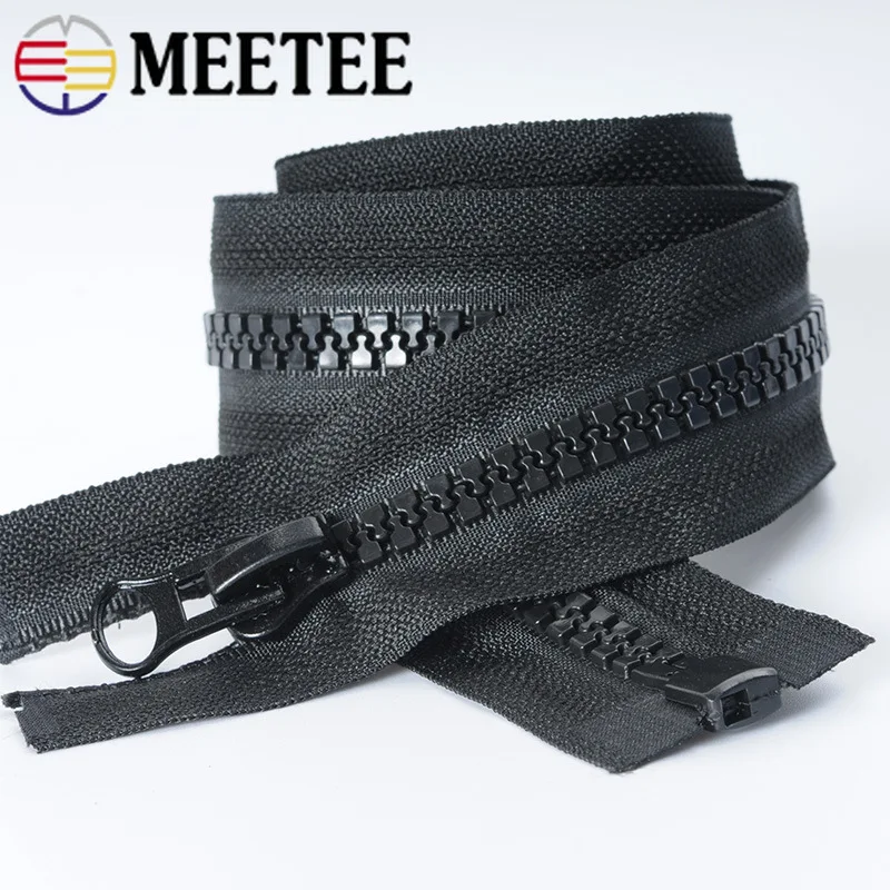 Meetee 8 # черно-белая резиновая молния Экологичные открытые молнии для курток