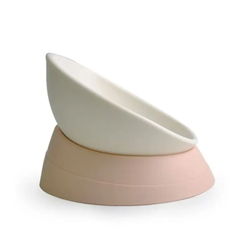 Противоскользящая тарелка для собак и кошек Съемная резиновая миска для собаки Стерильная наклонная кормушка 85WC