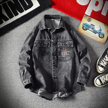 

2020 New Korean Version Of Spring Trend Loose Wild Casual Student Japanese Men's Embroidered Denim Jacket