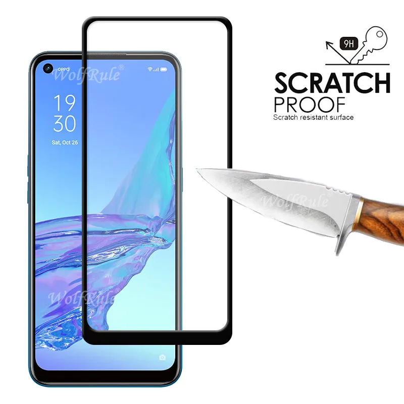 4-in-1 For OPPO A53 Glass For OPPO A53 Tempered Glass Full Glue Screen Protector For OPPO A91 A15 A52 A72 A92 A53 Lens Glass phone glass protector