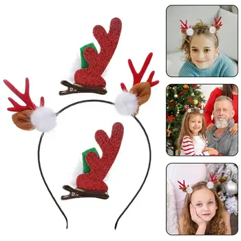 

3pcs Party Hair Accessory Delicate Creative Antler Hairband Antler Hairpins Xmas Hairband for Christmas Party Girls