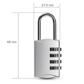 

New 2 Pcs Padlock Code 4 Digit Security Anti-theft Zinc Alloy perfect for Locker, Travel Case Etc-Silver Gate