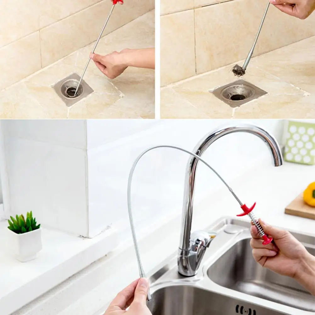 1Pc Bendable Drain Clog Water Sink Cleaning Hook Sewer Dredging Tool Kitchen Spring Pipe Hair Remover 1 1Pc Bendable Drain Clog Water Sink Cleaning Hook Sewer Dredging Tool Kitchen Spring Pipe Hair Remover 1
