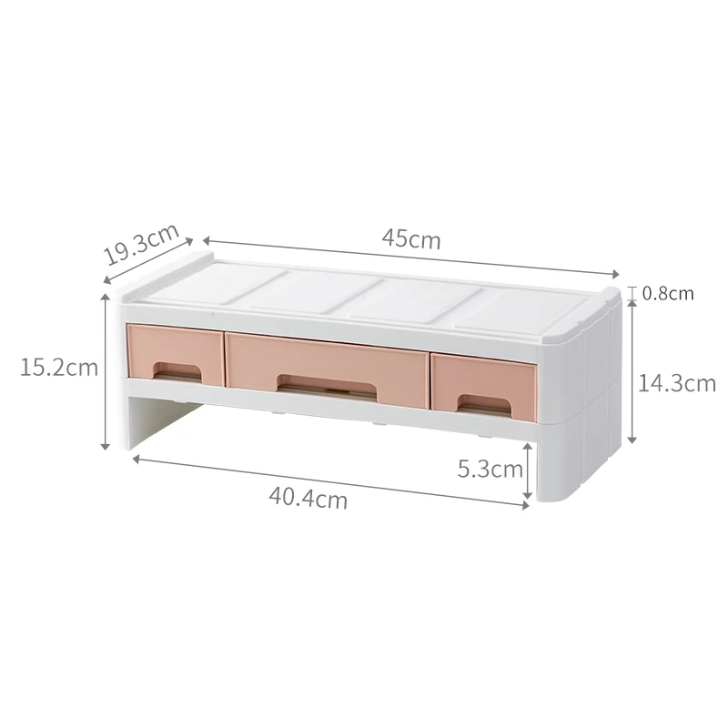 BNBS Настольный ящик Органайзер шкаф для хранения пластиковый комод шкаф Органайзер компьютерная клавиатура ящик для хранения - Цвет: S-3 grid-Pink