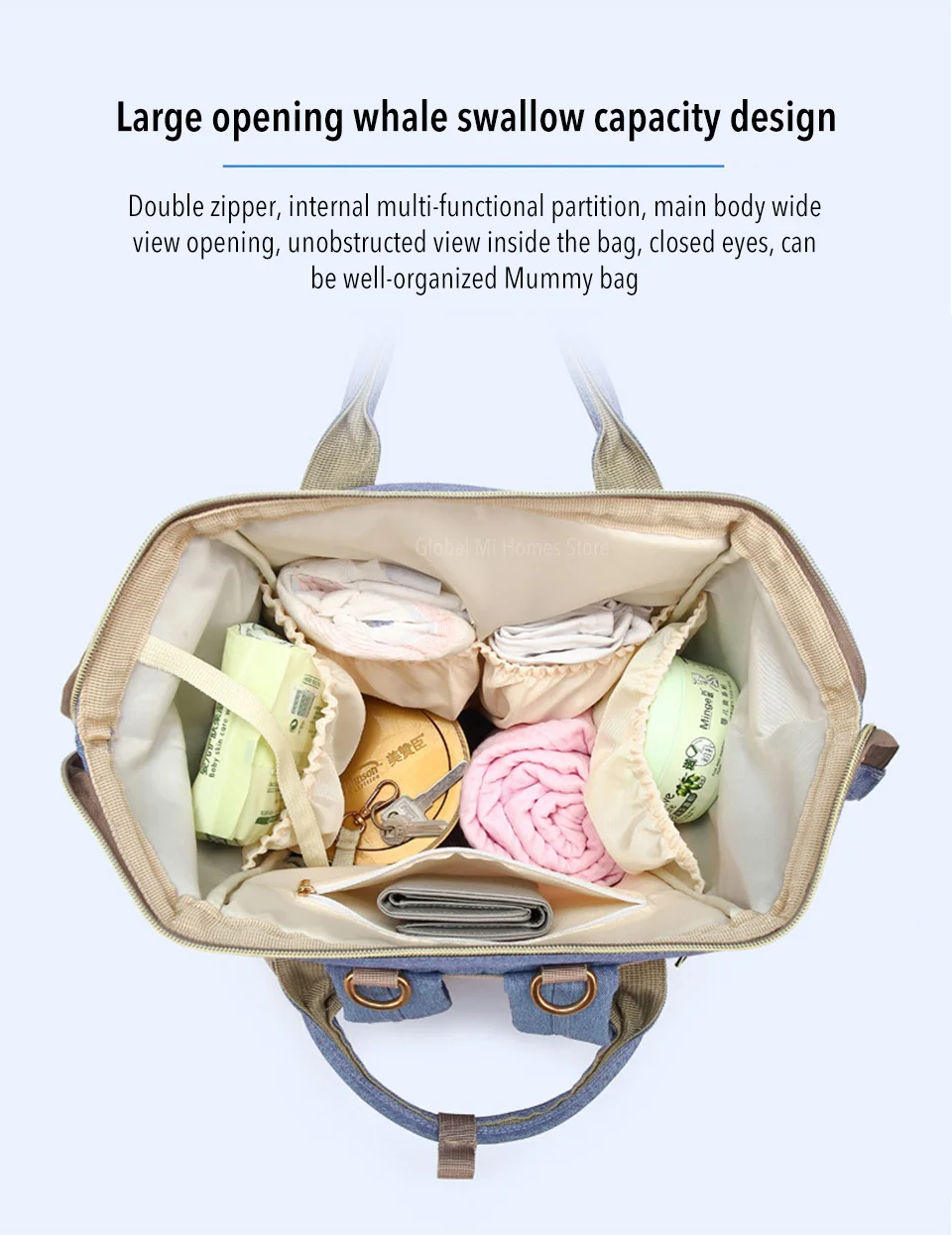 Модернизированная версия большой емкости сумка для мамы двойная многофункциональная сумка для матери-ребенка сумка для пеленок
