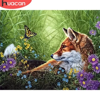 

HUACAN Paint By Numbers Wolf Oil Painting Wall Art DIY Pictures By Number Animal Kits Home Decor For Gift