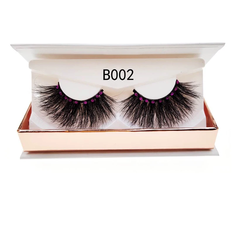 NEW Color Glitter Diamond 25mm natural thick Eye lashes wispy makeup extention tools 3D mink hair volume soft false eyelashes | Красота и