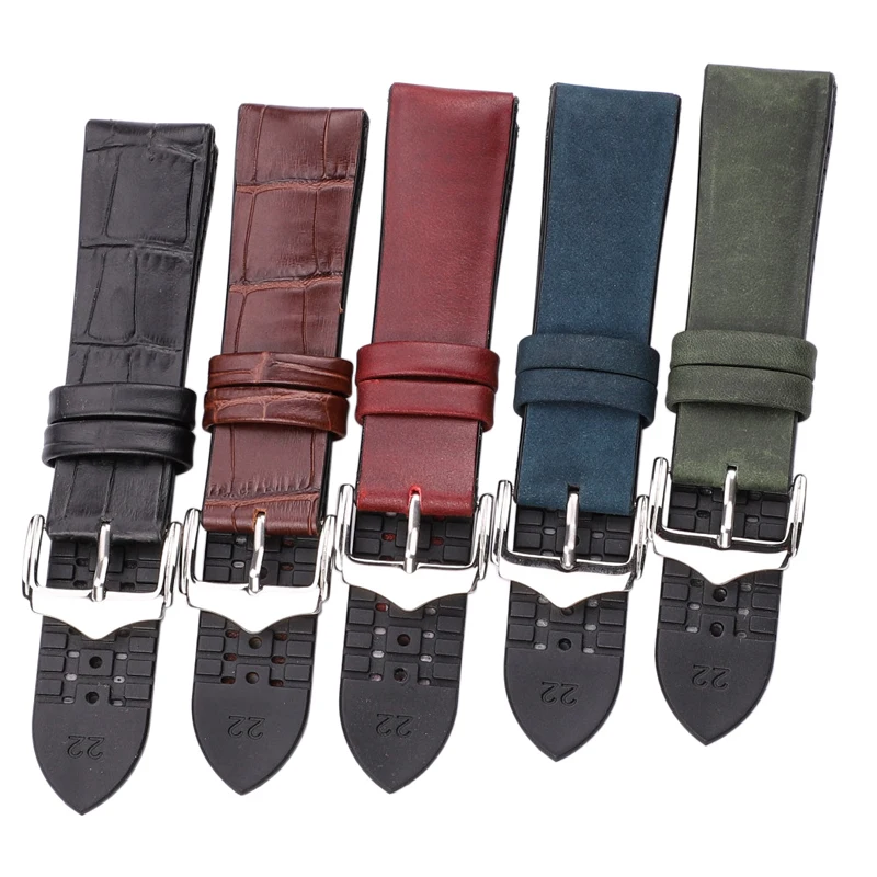 Premium Waterproof Genuine Leather Watch Band - Breathable Design in Black and Brown