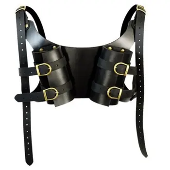 

Vintage Medieval Scabbard Knight Sword Holster Double Strap Sword Back Holder Black Bag Holster casual Cosplay Leather