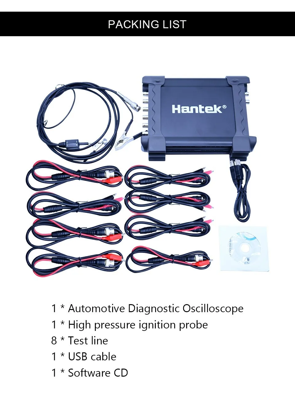 Hantek 1008C программируемый цифровой мультиметр автомобильный осциллограф 8 каналов пк хранения Osciloscopio USB Диагностический 1008C