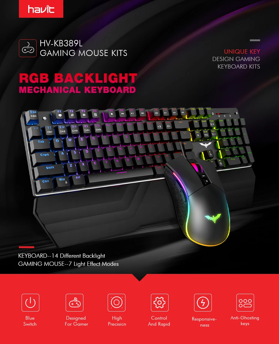 luz azul vermelho interruptor com fio teclado